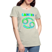 Thumbnail for Women's Power Words Cancer Premium T-Shirt - heather oatmeal