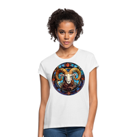 Thumbnail for Women's Mosaic Aries Relaxed Fit T-Shirt - white