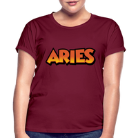 Thumbnail for Women's Aries Oneeighty Relaxed Fit T-Shirt - burgundy