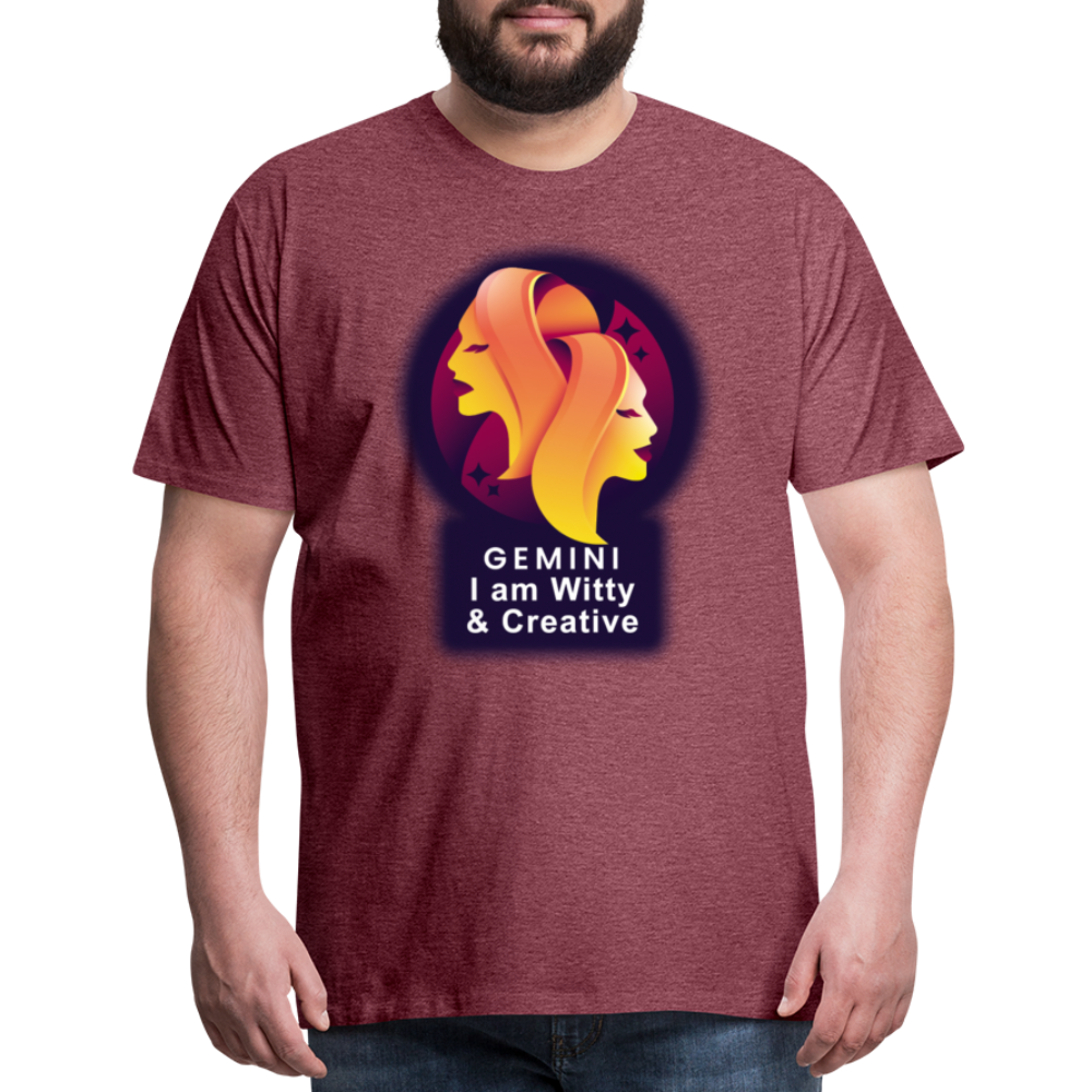 Men's Glow Gemini Premium T-Shirt - heather burgundy