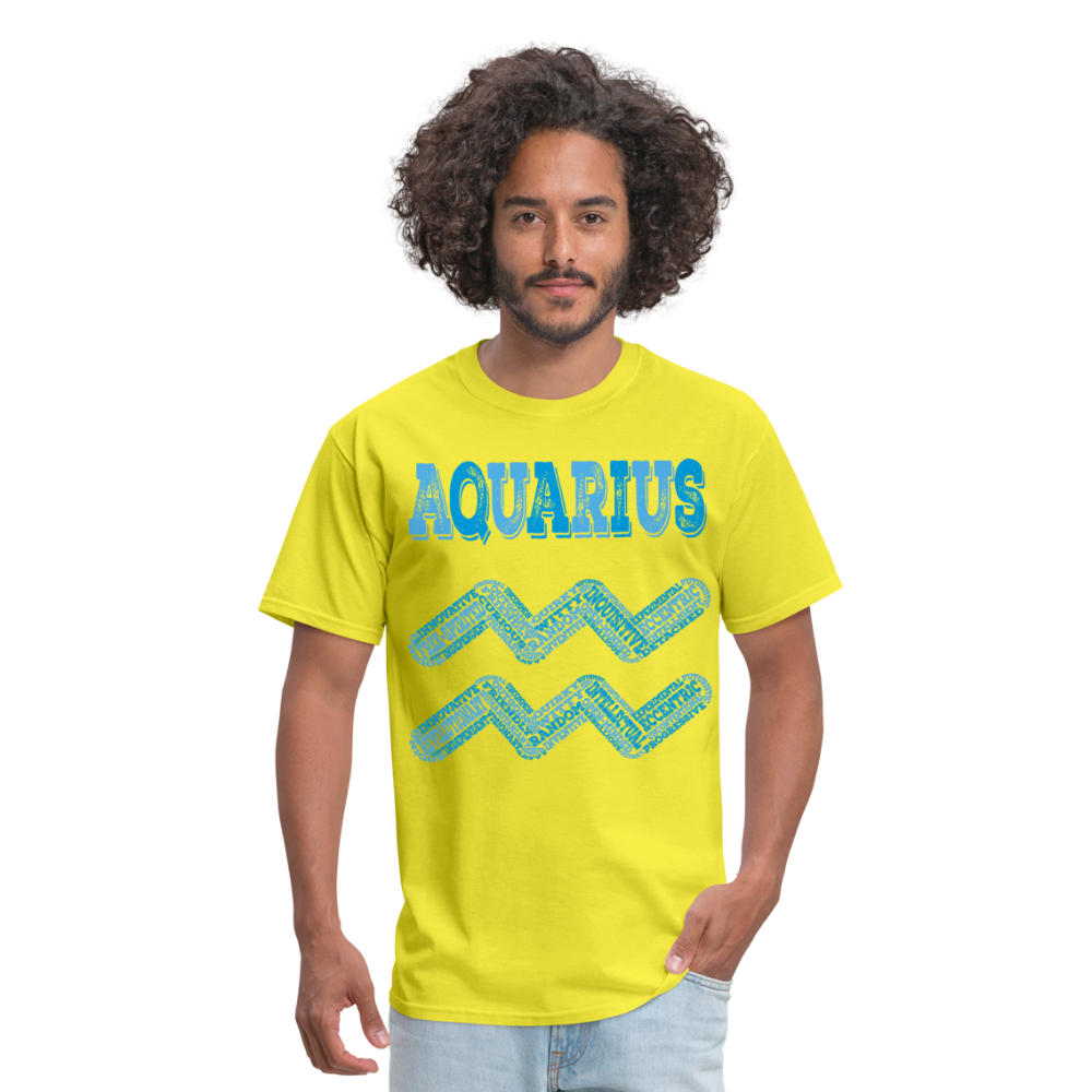 Men's Power Words Aquarius Classic T-Shirt - yellow