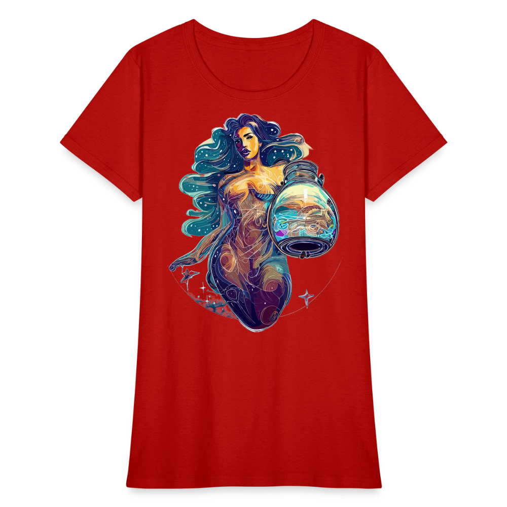 Women's Mythical Aquarius T-Shirt - red