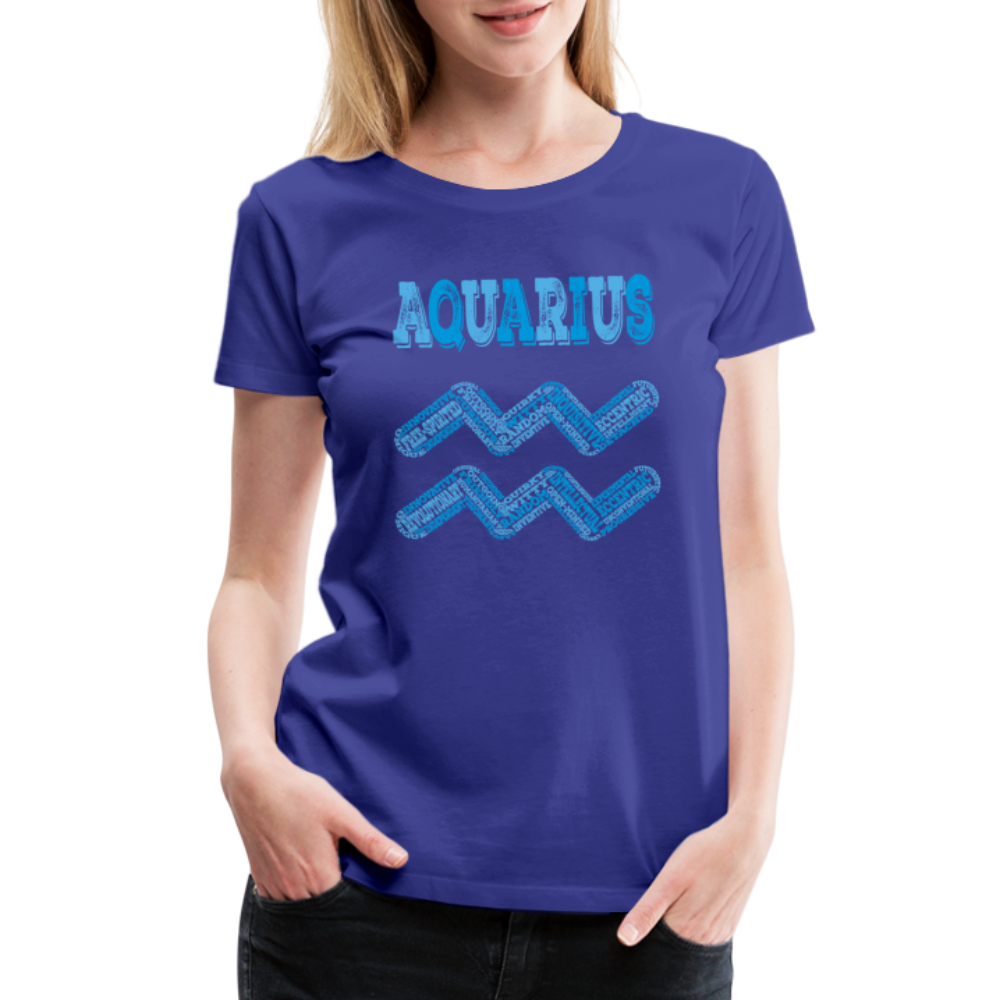 Women's Power Words Aquarius Premium T-Shirt - royal blue