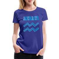 Thumbnail for Women's Power Words Aquarius Premium T-Shirt - royal blue