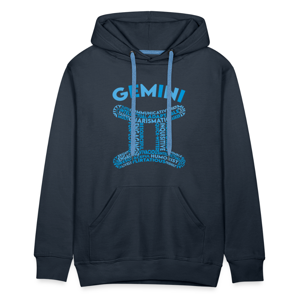 Men's Power Words Gemini Premium Hoodie - navy