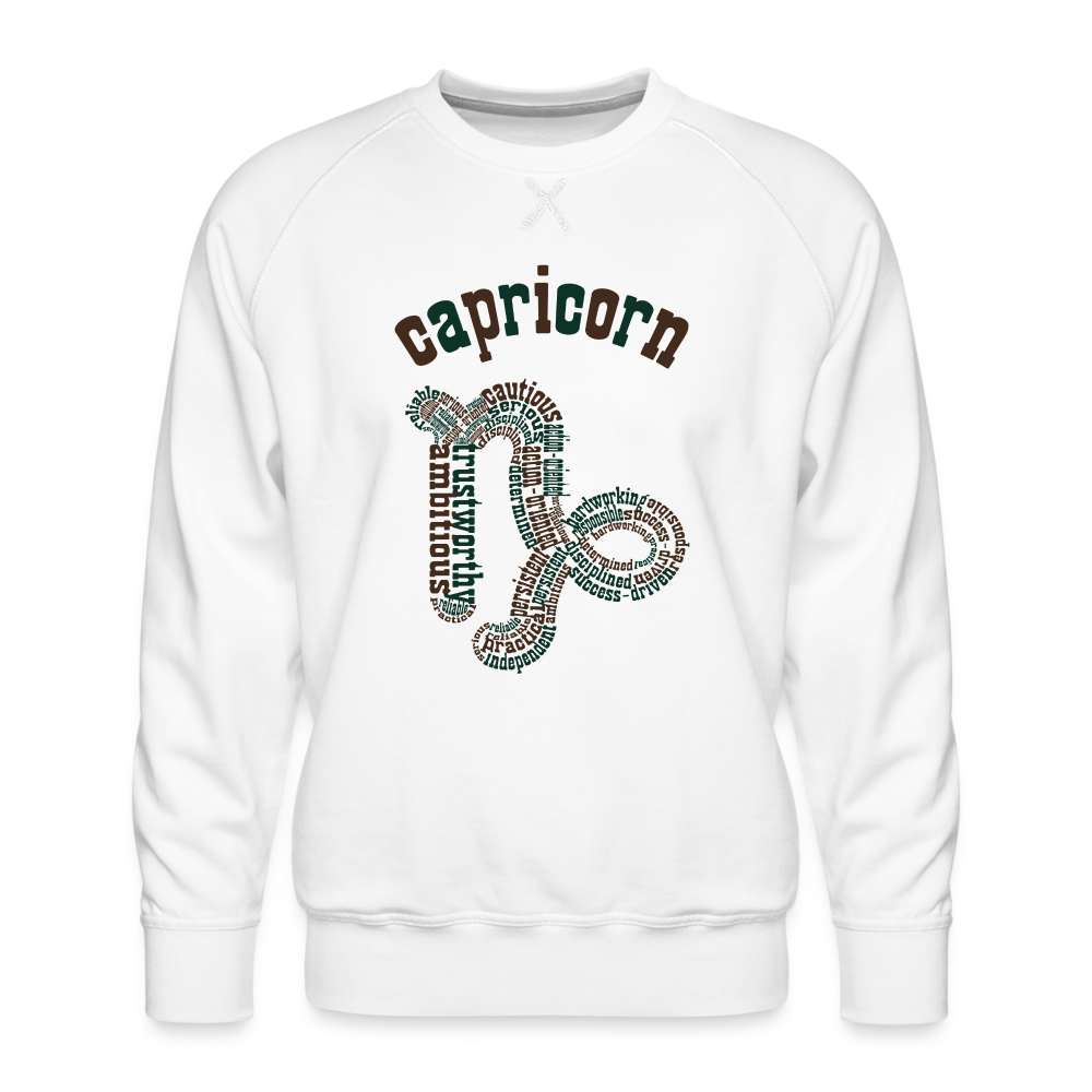 Men's Power Words Capricorn Premium Sweatshirt - white