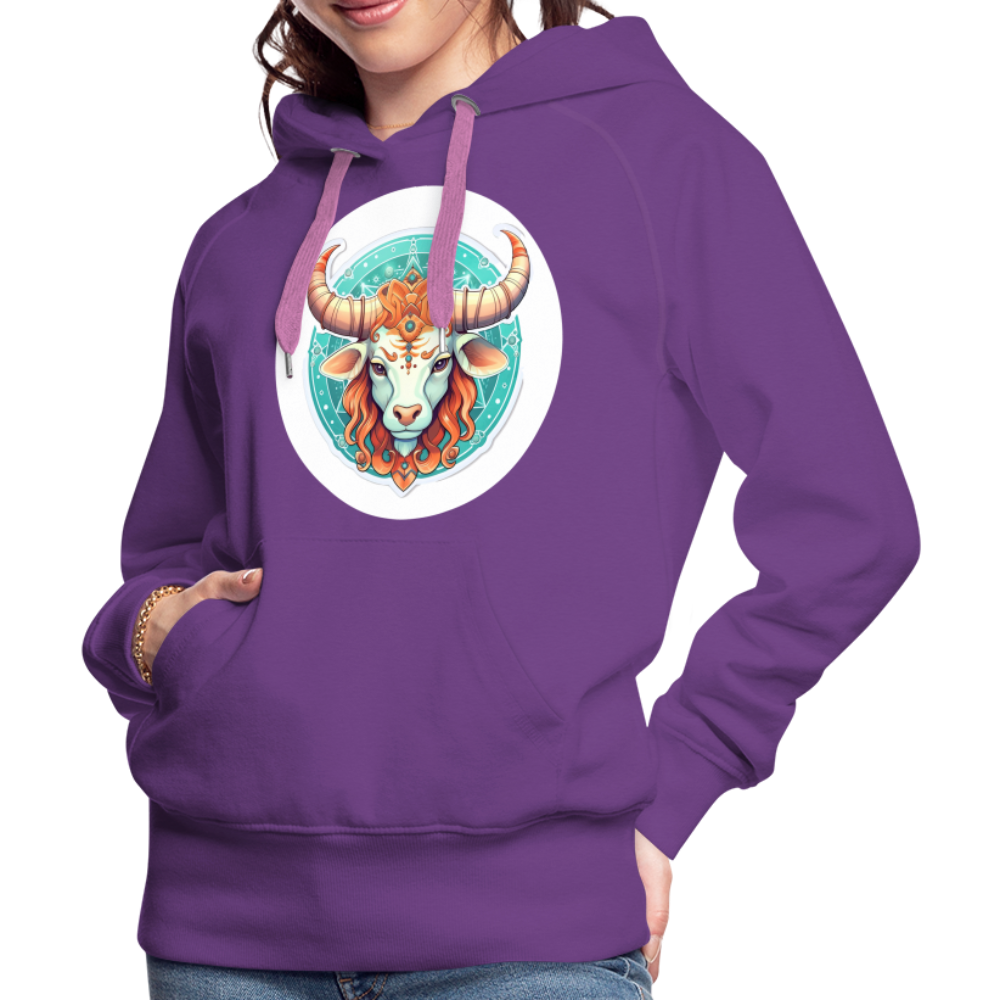 Women’s Symbol Taurus Premium Hoodie - purple 