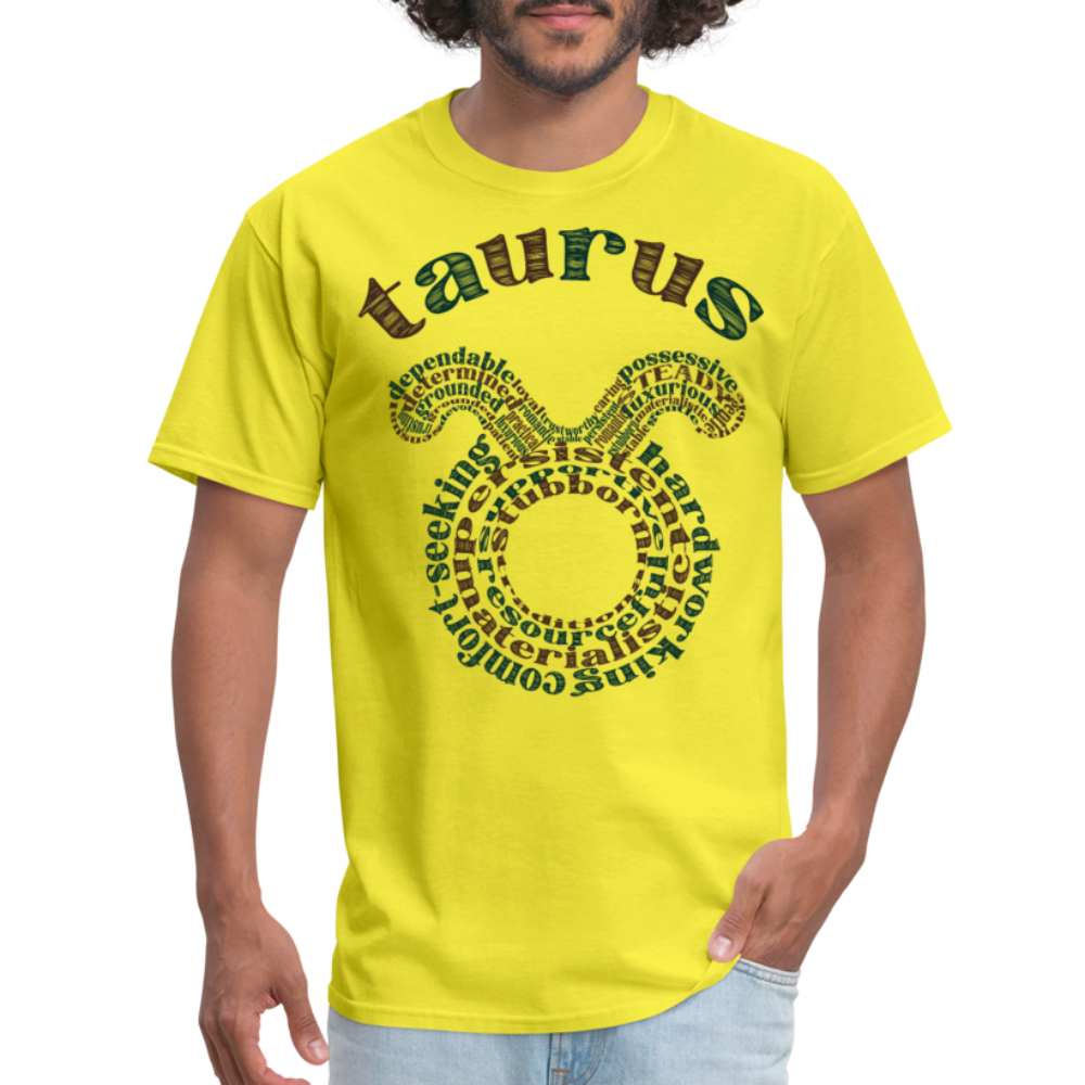 Men's Power Words Taurus Classic T-Shirt - yellow