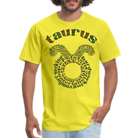 Thumbnail for Men's Power Words Taurus Classic T-Shirt - yellow