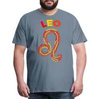 Thumbnail for Men's Power Words Leo Premium T-Shirt - steel blue