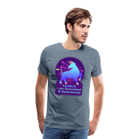 Thumbnail for Men's Neon Taurus Premium T-Shirt - steel blue