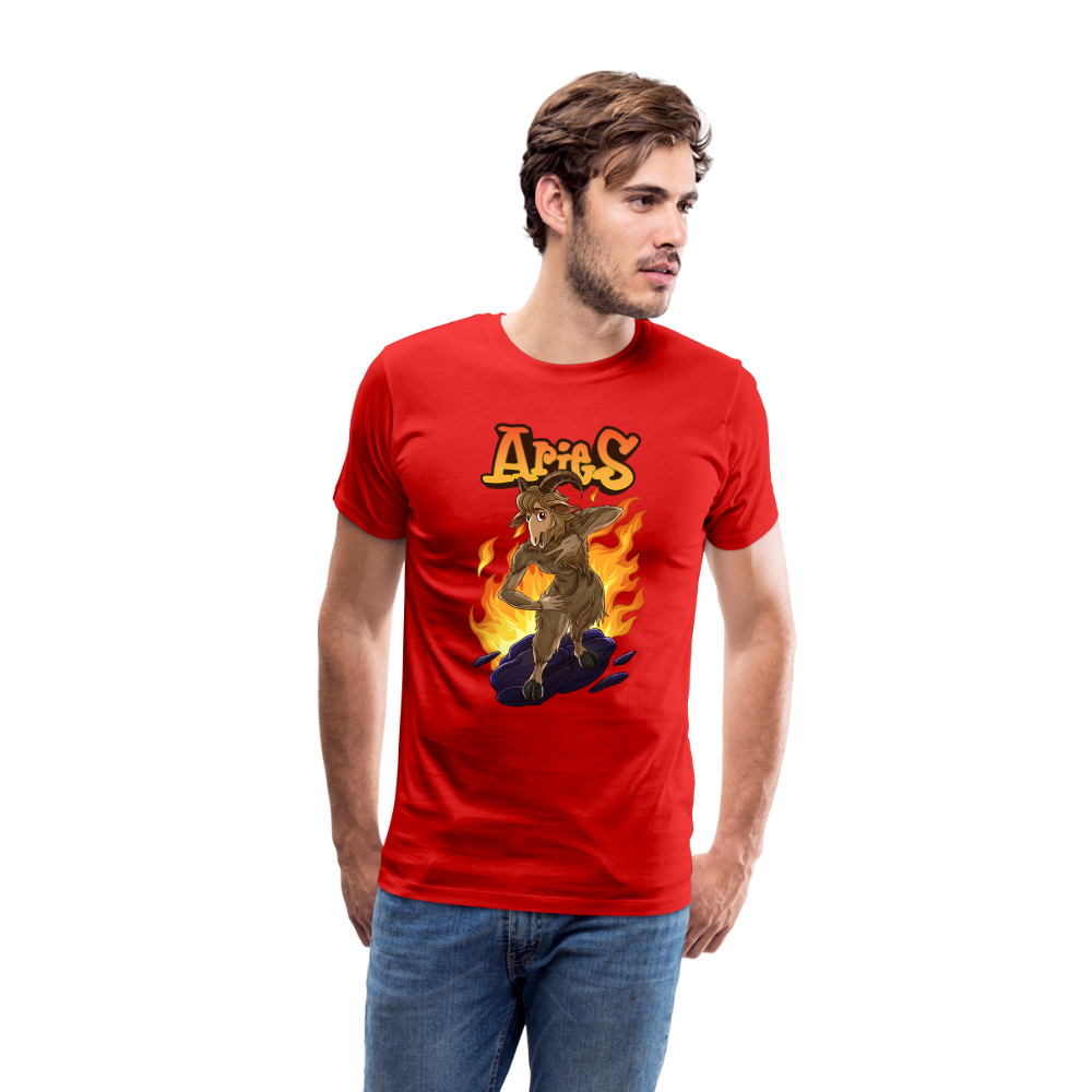 Men's Fiery Aries Premium T-Shirt - red