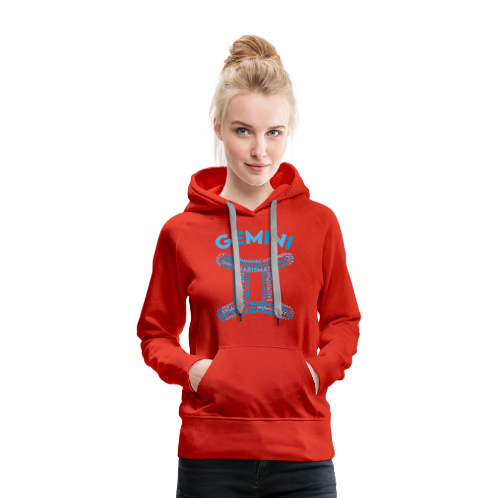 Women's Power Words Gemini Premium Hoodie - red