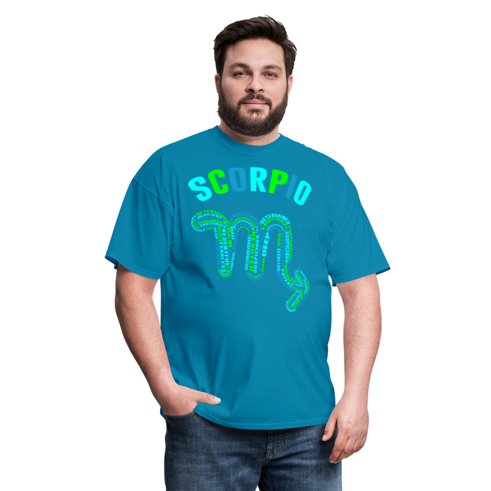 Men's Power Words Scorpio Classic T-Shirt - turquoise