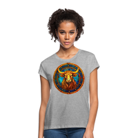 Thumbnail for Women's Mosaic Taurus Relaxed Fit T-Shirt - heather gray