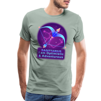 Thumbnail for Men's Neon Sagittarius Premium T-Shirt - steel green