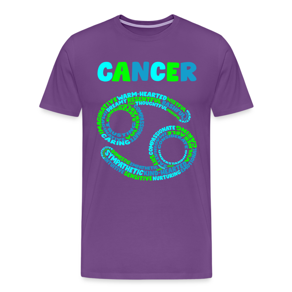 Men's Power Words Cancer Premium T-Shirt - purple