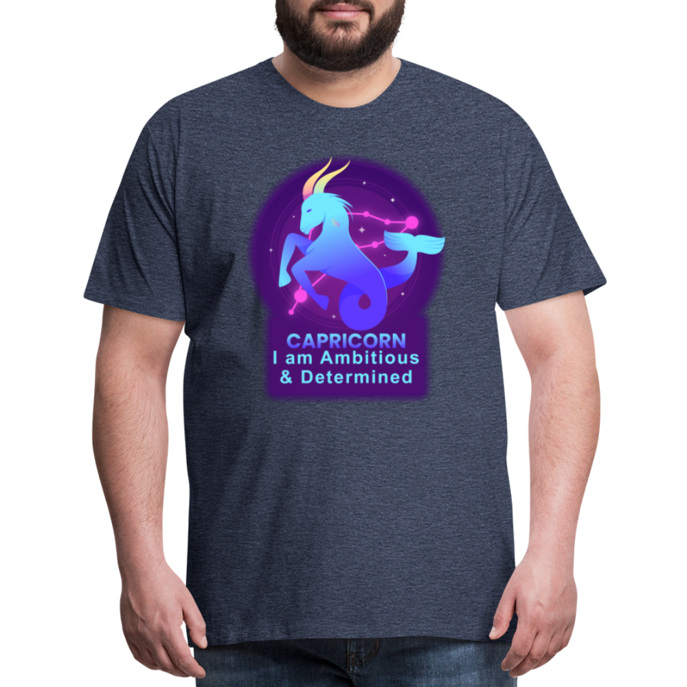 Men's Neon Capricorn Premium T-Shirt - heather blue