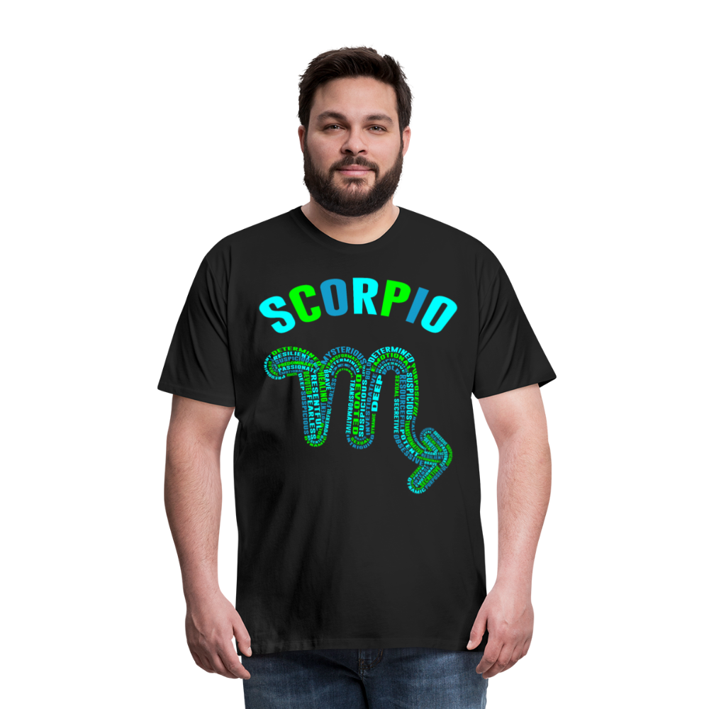 Men's Power Words Scorpio Premium T-Shirt - black