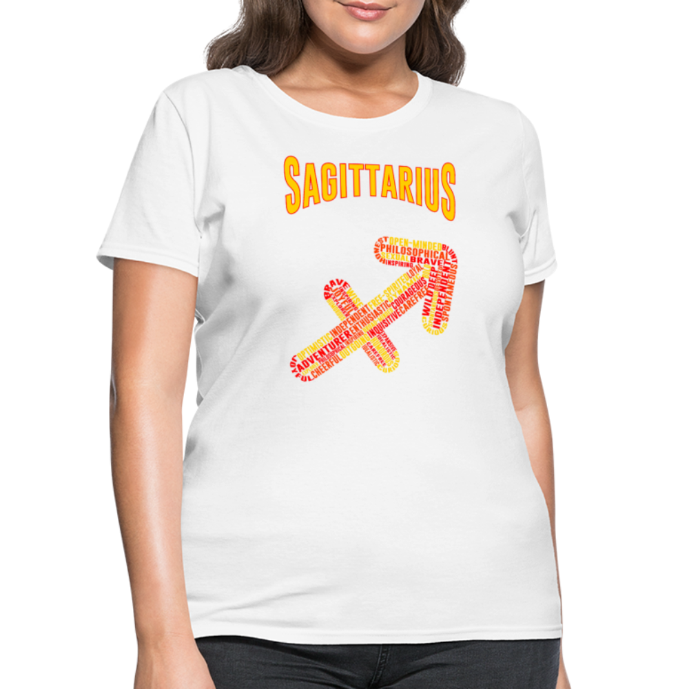 Women's Power Words Sagittarius T-Shirt - white