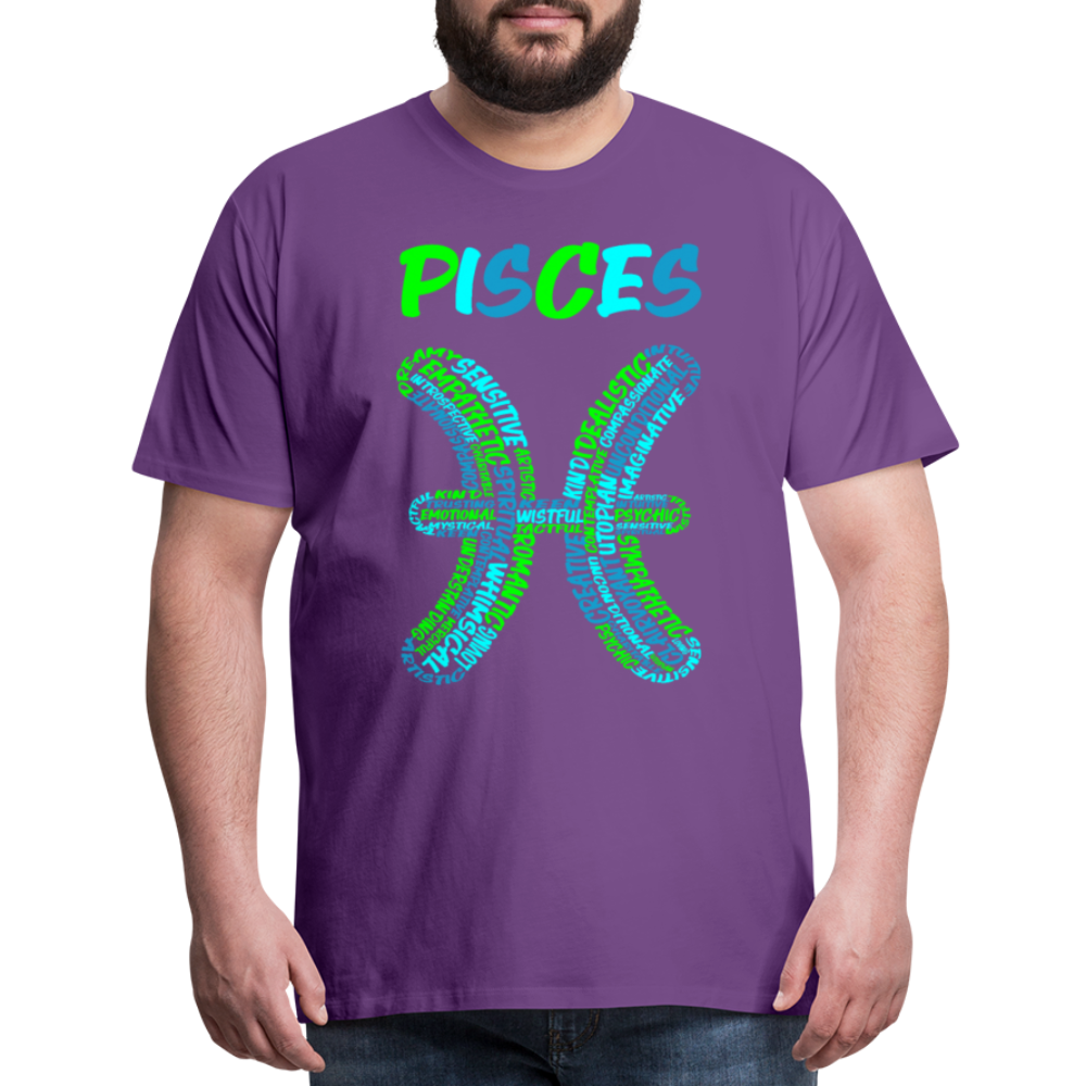 Men's Power Words Pisces Premium T-Shirt - purple