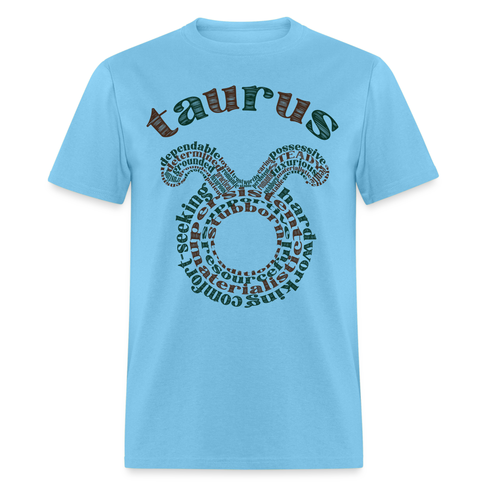 Men's Power Words Taurus Classic T-Shirt - aquatic blue