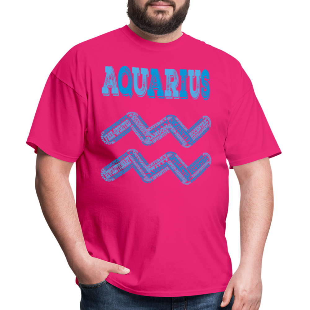 Men's Power Words Aquarius Classic T-Shirt - fuchsia