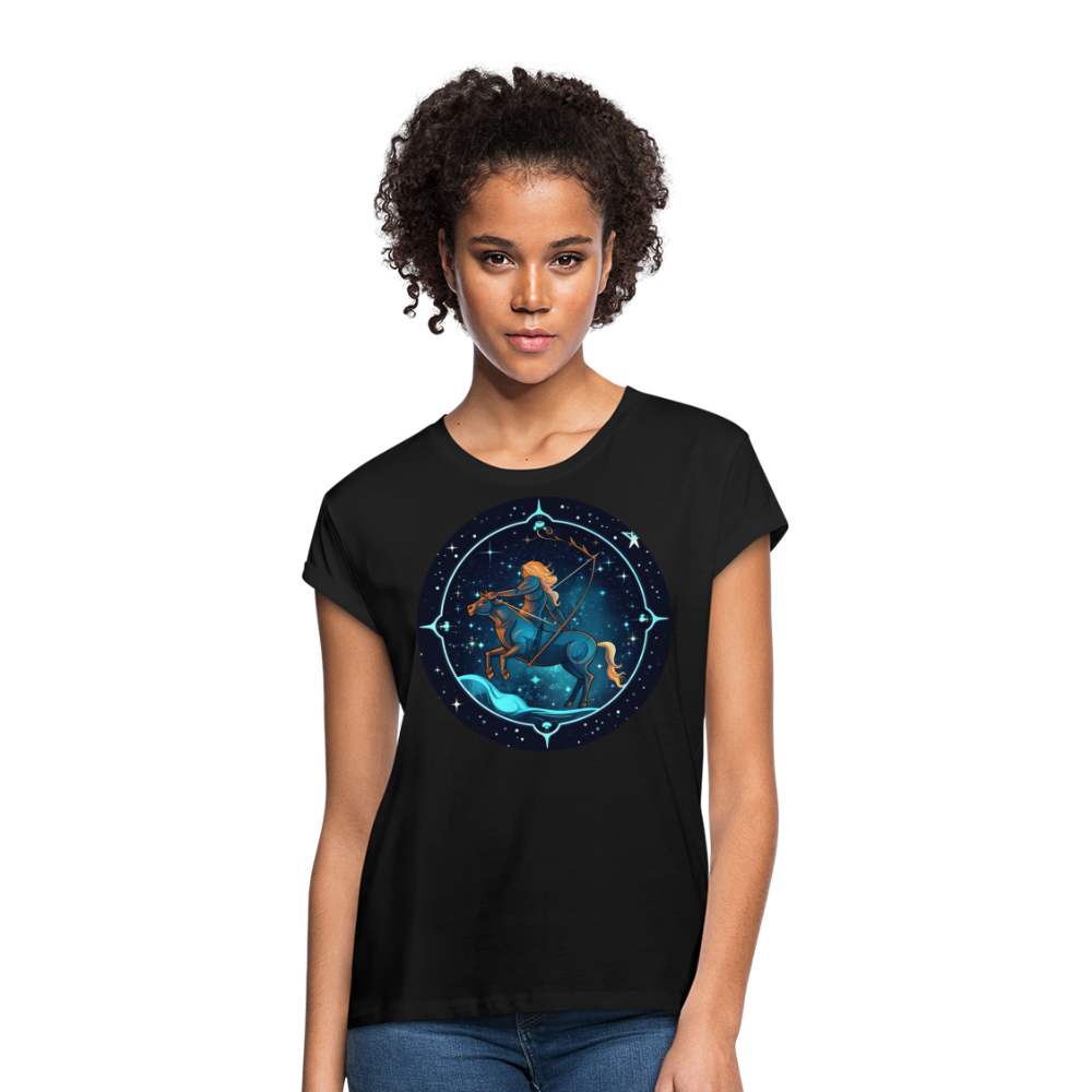 Women's Magic Sagittarius Relaxed Fit T-Shirt - black