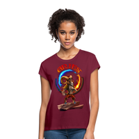 Thumbnail for Women's Astral Aries Relaxed Fit T-Shirt - burgundy