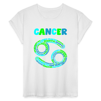 Thumbnail for Women's Power Words Cancer Relaxed Fit T-Shirt - white