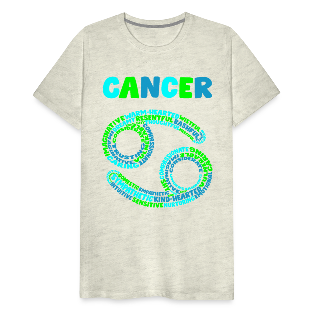 Men's Power Words Cancer Premium T-Shirt - heather oatmeal