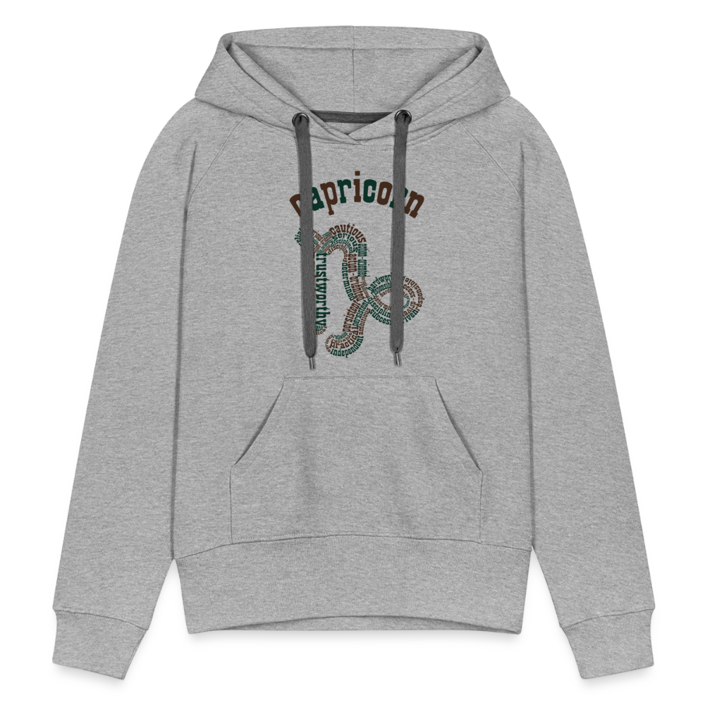 Women's Power Words Capricorn Premium Hoodie - heather grey