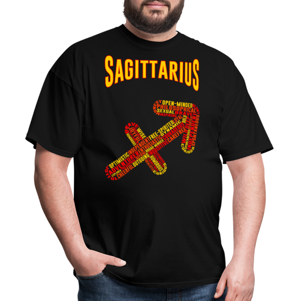 Men's Power Words Sagittarius Classic T-Shirt - black