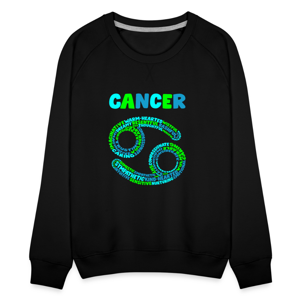 Women's Power Words Cancer Premium Sweatshirt - black