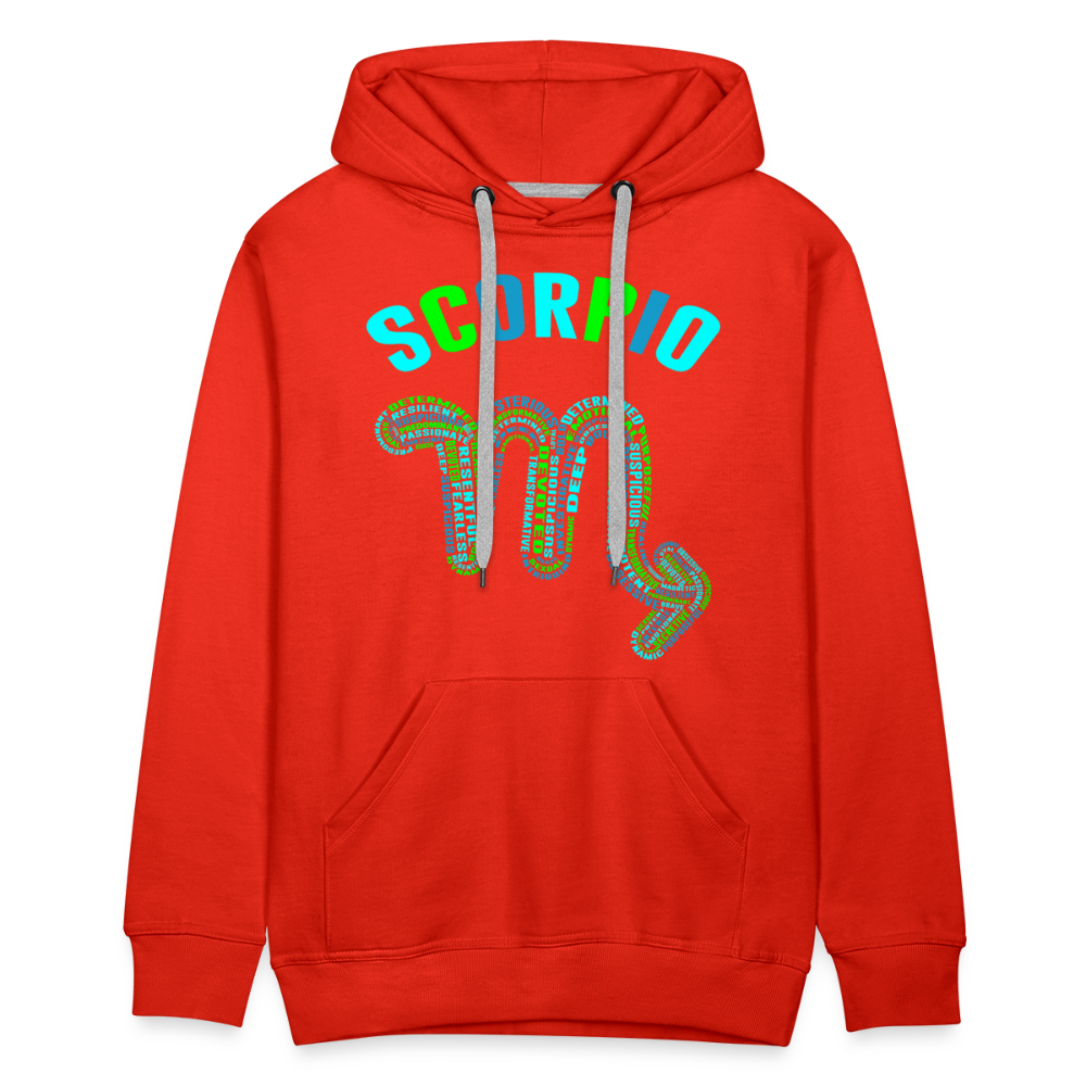 Men's Power Words Scorpio Premium Hoodie - red