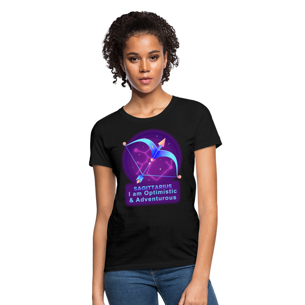 Women's Neon Sagittarius T-Shirt - black