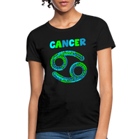 Thumbnail for Women's Power Words Cancer T-Shirt - black