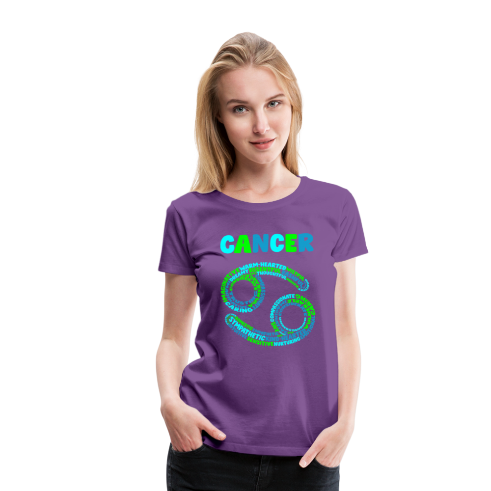 Women's Power Words Cancer Premium T-Shirt - purple