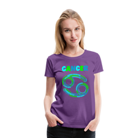 Thumbnail for Women's Power Words Cancer Premium T-Shirt - purple