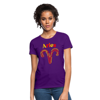 Thumbnail for Women's Power Words Aries T-Shirt - purple