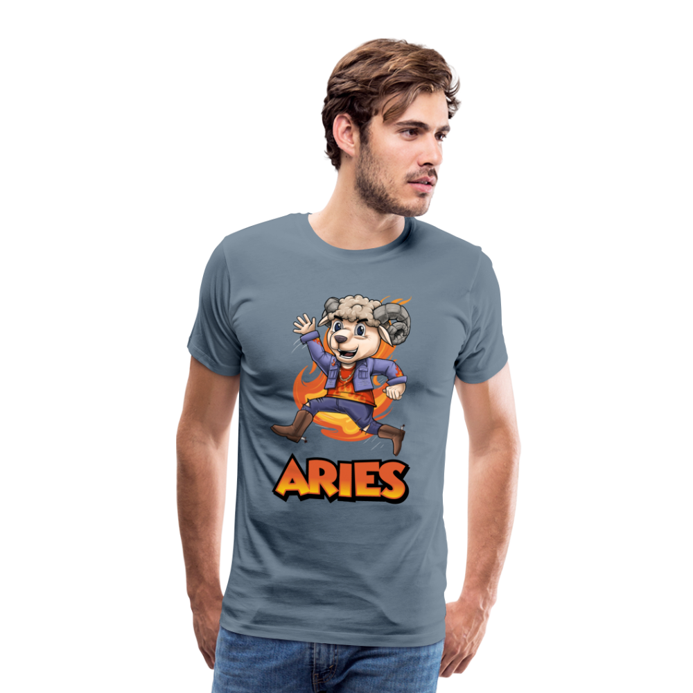 Men's Playful Aries Premium T-Shirt - steel blue