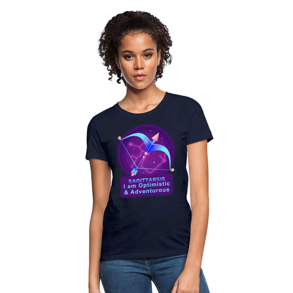 Women's Neon Sagittarius T-Shirt - navy