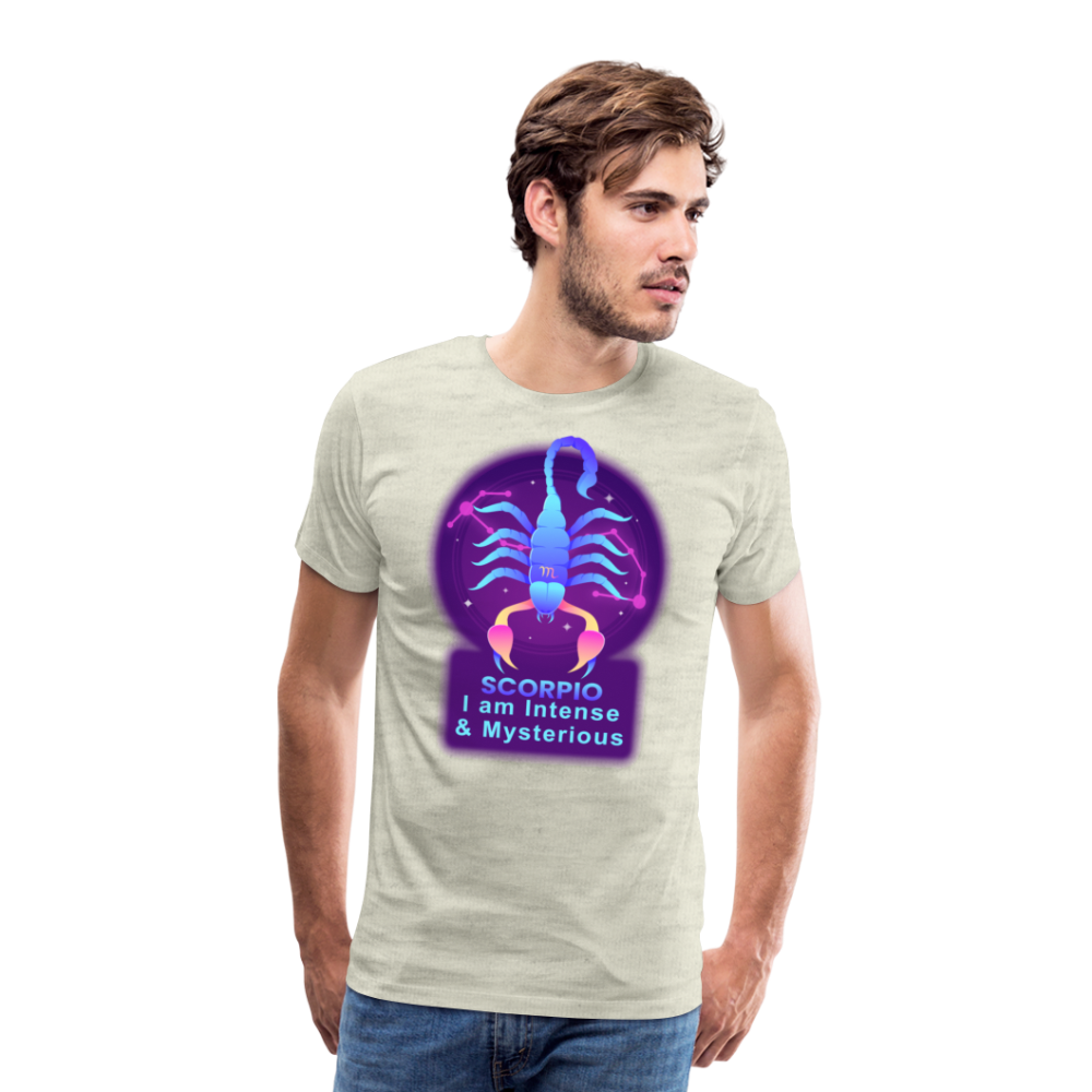 Men's Neon Scorpio Premium T-Shirt - heather oatmeal