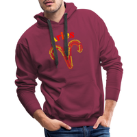 Thumbnail for Men's Power Words Aries Premium Hoodie - burgundy