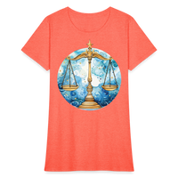 Thumbnail for Women's Mythical Libra T-Shirt - heather coral