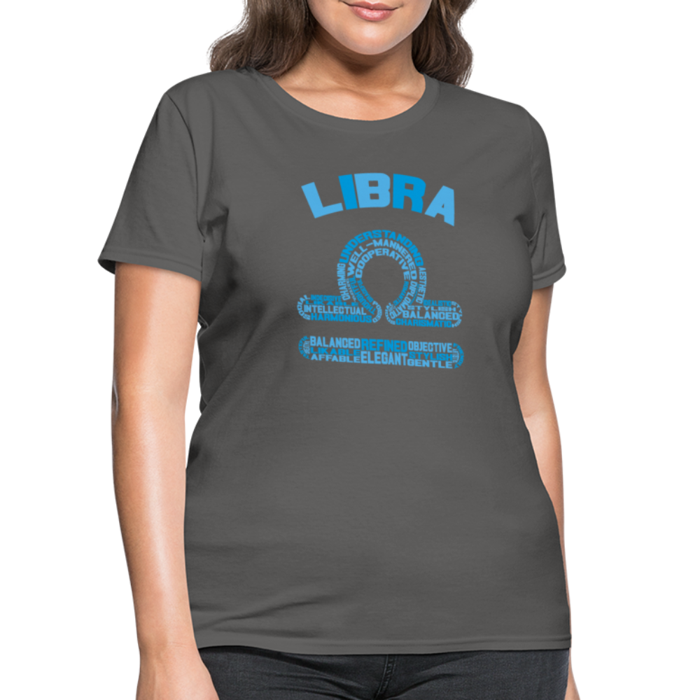 Women's Power Words Libra T-Shirt - charcoal