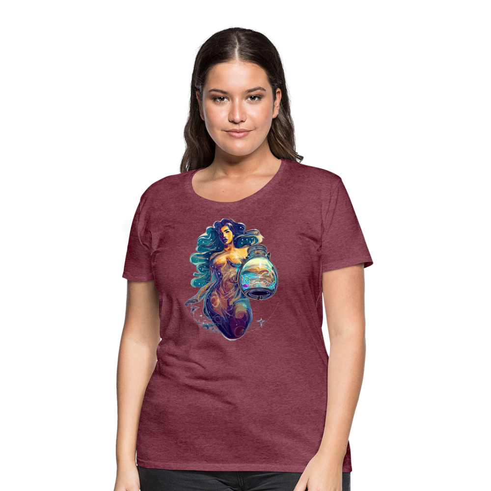 Women’s Mythical Aquarius Premium T-Shirt - heather burgundy