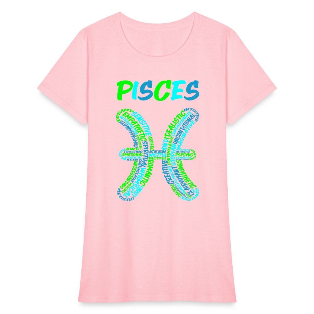 Women's Power Words Pisces T-Shirt - pink