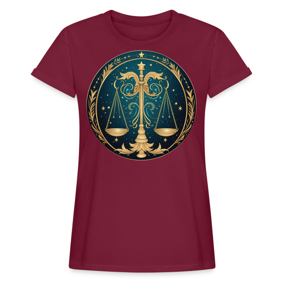 Women's Mystic Libra Relaxed Fit T-Shirt - burgundy