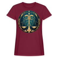 Thumbnail for Women's Mystic Libra Relaxed Fit T-Shirt - burgundy